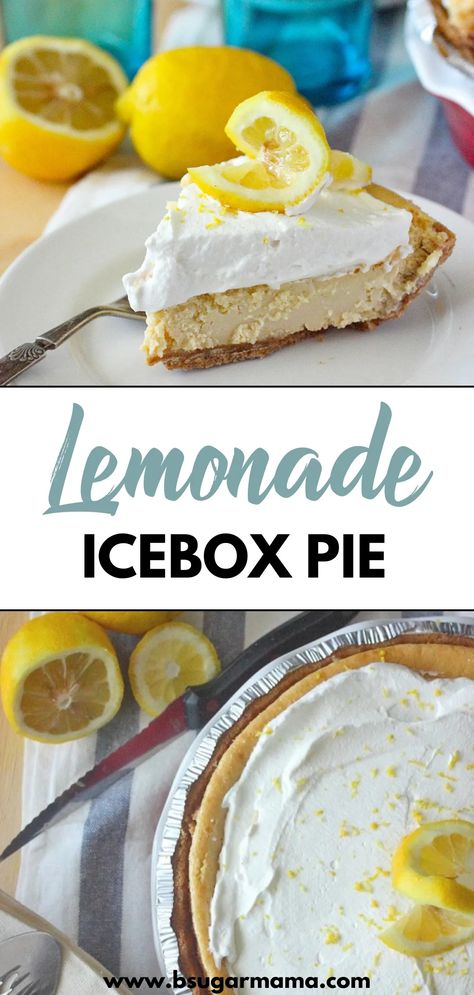 :lemon::pie: Calling all lemon lovers! My Lemonade Icebox Pie is the ultimate summer dessert you need to try. With its smooth and zingy lemon filling nestled in a buttery graham cracker crust, it's like a slice of sunshine on a plate. Trust me, this pie will have you coming back for seconds! #LemonLovers #SummerDessert Lemonade Icebox Pie, Southern Recipes Desserts, Lemon Icebox Pie, Yummy Pie Recipes, Ice Cream Recipes Machine, Homemade Pies, Southern Cake, Icebox Pie, Southern Desserts