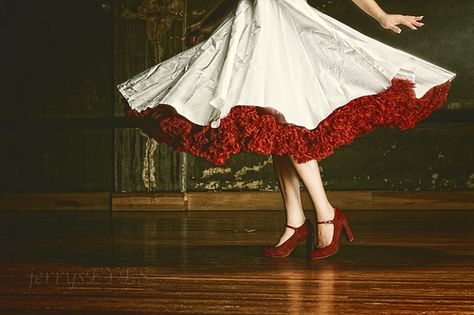 I Should be Dancin by jerrysEYES on Flickr. Lizzie Hearts, Vestidos Vintage, Red Shoes, Petticoat, Red Dress, Vintage Dresses, Fairy Tales, Dancing, Red And White