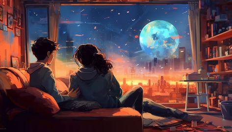 Cute Anime Couple Desktop Wallpaper, Romantic Pc Wallpaper, Relaxing Wallpaper Laptop, Youtube Banner Lofi Song, Lofi Song Photo, Night Lofi Wallpaper, Desktop Wallpaper Couple, Lofi Song Thumbnail, Lofi Pic