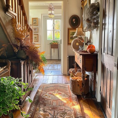 37 Timeless Secrets to Create the Perfect English Countryside Hallway Modern Country Hallway, Historic Home Aesthetic, Entry Way Ideas Farmhouse, English Cottage Entryway, Entryway Bench And Coat Rack, English Farmhouse Interiors, English House Interior, Countryside House Interior, Coat Rack Ideas