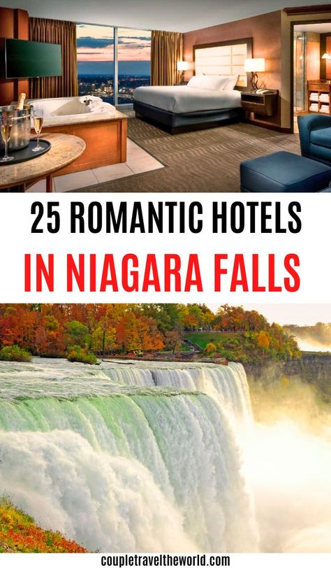 25 Romantic Hotels In Niagara Falls. Niagara Falls Usa, Niagara Falls Hotels, Niagara Falls State Park, Best Travel Apps, Travel Couples, Romantic Hotels, Ny Hotel, Niagara Falls Ny, Couples Travel