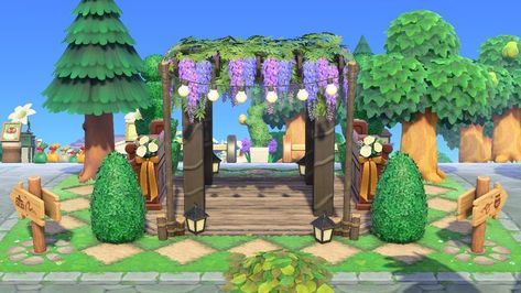 Love the new Pergola & hanging lights! DA-9968-0423-8802 Animal Crossing, Hanging Lights, Pergola, Animals, Design