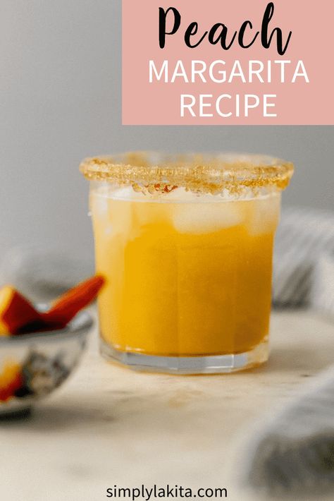 Homemade Peach Margaritas, Peach Margarita Recipes, Peach Margaritas, Cocktail Recipes For A Crowd, Easy Margarita Recipe, Peach Margarita, Easy Margarita, Peach Preserves, Lime Margarita