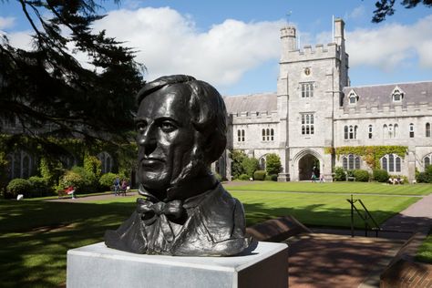 George Boole with his back to the UCC Quad George Boole, West Cork, Statue Of Liberty, Quad, Buddha Statue, Cork, Statue