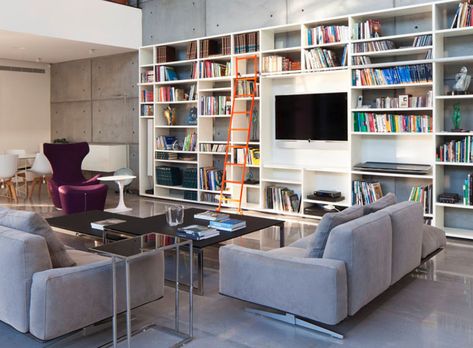 TV shelves are necessary items for every #livingroom, and they need to match your personal style, needs and of course the budget. They can occupy just one corner or a whole wall, and in that case, it determines the style of the entire room. heck out these 8 amazing TV wall designs ideas for your living room. Whole Wall Shelves, Tv Mobel, Modern French Homes, Dark Bedroom Walls, Creative Living Room Ideas, Tv Shelves, Wall Tv Stand, French Homes, Wall Shelves Living Room