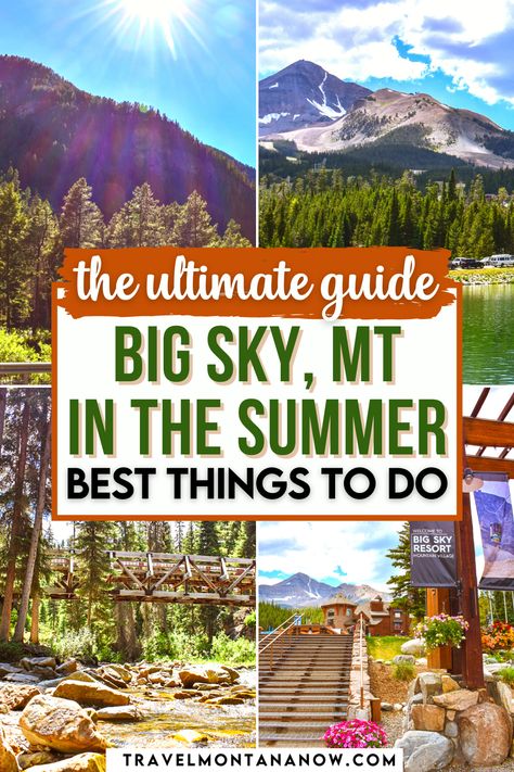 Big Sky, Montana is a beautiful world-class mountain town with a casual environment, incredible views, and endless opportunities for immersing yourself in nature and enjoying the great outdoors. Discover all things outdoors and the best things to do during your stay in Big Sky, MT! Travel To Montana, Big Sky Montana Bachelorette, Montana Big Sky, Things To Do In Big Sky Montana, Montana Vacation Summer, Big Sky Montana Summer Outfits, Bozeman Montana Things To Do In, Big Sky Montana Summer, Vacation Montana