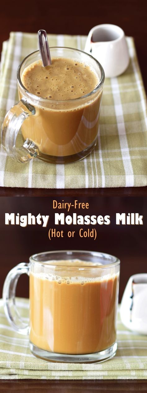 Mighty Molasses Milk! Enjoy hot (better than hot chocolate!) or cold (delicious in smoothies, too!). Three easy recipes in one, all dairy-free, soy-free & vegan yet rich in calcium! #ad #lovemysilk @lovemysilk Molasses Latte, Molasses Drink, Molasses Milk, Molasses Recipes, Smoothies Vegan, Soy Free Vegan, Vegan Drinks, Iron Rich Foods, Vegan Smoothies