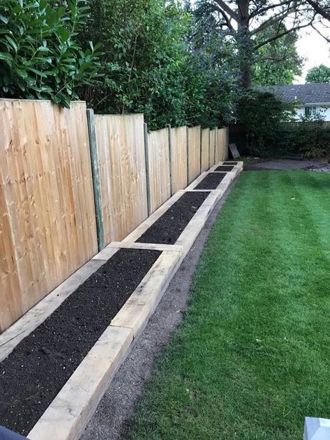 Sleepers In Garden, Oak Sleepers, Small City Garden, Back Garden Design, Sloped Garden, Garden Makeover, Outdoor Gardens Design, Garden Edging, Front Yard Garden