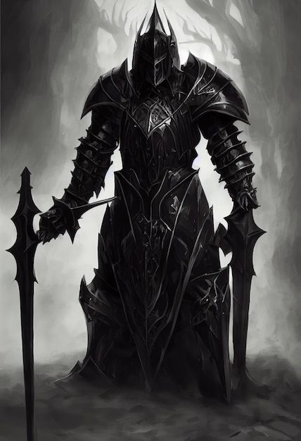 Armored dark knight evil dark knight dar... | Premium Photo #Freepik #photo #warrior #medieval-knight #warrior-helmet #knight Barbarian Knight, Black Knight Art, Dark Fantasy Knight, Knights Of Honor, Gothic Knight, Helmet Knight, Knight Warrior, Evil Knight, Knight Outfit