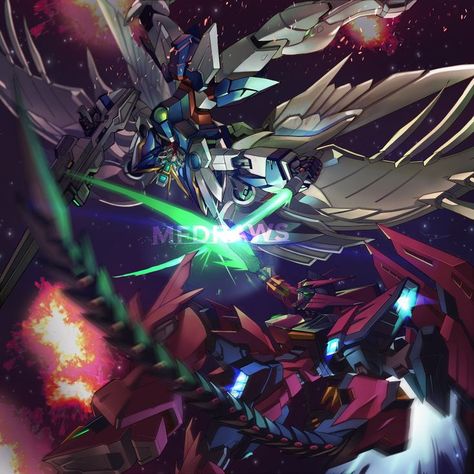 Gundam Epyon, Wing Gundam Zero Ew, Gundam Wing Zero, Gundam Illustration, Wing Zero, Wing Gundam, Mobile Suit Gundam Wing, Gundam Wallpapers, Cool Robots