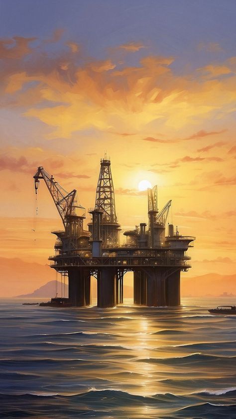 Sea Wallpaper, Sea Sunset, Oil Rig, For Free, Wallpapers, Quick Saves