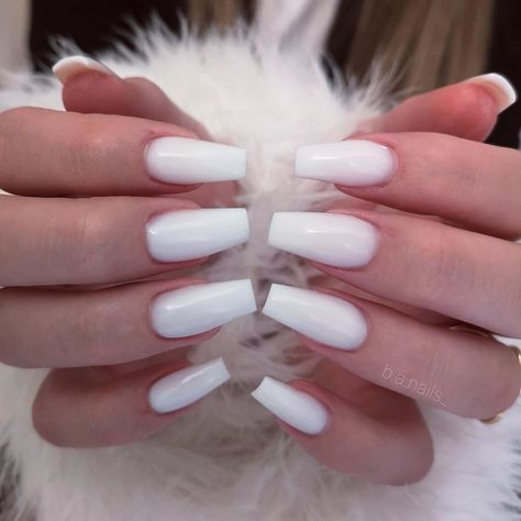 Milky white intense 💗 @b.a.nails_ @jet_set_beauty_nails #jetsetbeauty #whitenails #coffinnails #ballerinanails #nailart #nailstagram… Nails For Red Dress, Wedding Guest Nails, Nails Toes, Wedding Acrylic Nails, Nails Tumblr, Burgundy Nails, Ballerina Nails, Square Acrylic Nails, Coffin Nails Designs