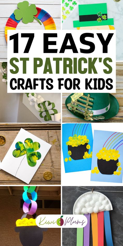 Engage your little leprechauns with a pot of gold filled with fun St. Patrick's Day crafts for kids. From delightful paper plate crafts and St. Patrick's Day cards to St. Patrick's Day pipe cleaner crafts, including Shamrock crafts, Leprechaun-themed crafts, Rainbow crafts, Irish flag craft ideas, and Green-themed crafts. Encourage your budding artists to explore all things green in these DIY St. Patrick's Day art and crafts projects, fostering a love for creativity and celebration. Shamrock Crafts, Diy St Patrick's Day Crafts, St Patricks Day Craft, St Patrick's Day Crafts For Toddlers, St Patricks Day Crafts, Clover Craft, Leprechaun Craft, Shamrock Craft, Saint Patricks Day Art