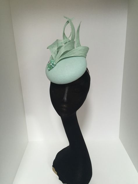 All Things Millinery #millinery #hats #hat #headwear #headpiece #fascinators #green #mint | Marc Millinery Wedding Hats For Guests, British Hats, Green Fascinator, Mad Hat, Sinamay Hats, Couture Hats, Elegant Hats, Cocktail Hat, Millinery Hats