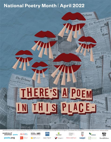 Get the Official Poster | Academy of American Poets Poetry Event, Debbie Millman, Female Poets, Poetry Foundation, National Poetry Month, Poetry Month, Personal Writing, Poem A Day, Poetry Reading