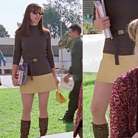 No one is capable of stealing a scene the way Cordelia Chase does. She walks through the background, fires an insult at Xander, and then stomps out looking even better than before. Specifically in knee-high leopard print boots and a flawless color scheme that gets me excited about browns again 👏 way to go Cordy 👏 (s2/e11)••••••#buffythevampireslayer #btvs #ootd #josswhedon #whedonverse #90skids #style #cordeliachase #charismacarpenter #ted #s2e11 #animalprint #whatisbuffywearing Cordelia Chase, Buffy Style, 90’s Outfits, Gothic Baby, Leopard Print Boots, Print Boots, Buffy Summers, 2000s Outfits, Tv Show Outfits