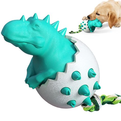 PRICES MAY VARY. 【Indestructible Design for Aggressive Chewers】 - The indestructible dog toy is engineered meticulously with high-quality rubber to endure intense chewing. It's designed for large and medium-sized dogs that ruin regular toys, ensuring long playtime and no frequent replacements. The strong build satisfies the pet's chewing instinct and promotes dental hygiene by cleaning teeth and massaging gums during play. 【Entertainment and Exercise】 - The indestructible dog toy is not just dur Dog Toys Indestructable, Tough Dog Toys, Dog Toothbrush, Durable Dog Toys, Dog Teeth Cleaning, Dog Cleaning, Cleaning Toys, Dog Bones, Dog Chew