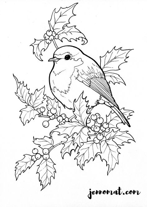 Coloring pages | Jenny Thalheim - the art of jennomat Cardinal Drawing, Christmas Colouring Pages, Christmas Colouring, Coloring Pages Winter, Christmas Drawings, Printable Christmas Coloring Pages, Colouring Sheets, Presents Christmas, Bird Coloring Pages