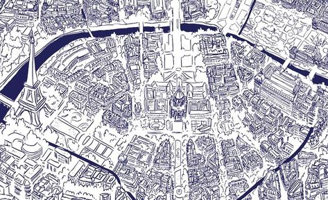 Paris vu du ciel : la jolie carte qui nous fait redécouvrir Paris Vivre Paris Paris Aethetic, Paris Drawing, Plan Paris, Paris Map, Illustrated Map, Monument, Home Office, Art Inspiration, Map