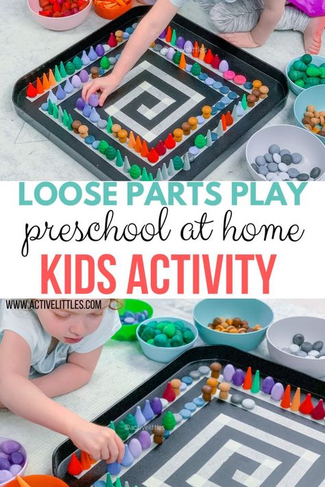 Loose Parts Play Preschool, Loose Parts Play Ideas, Play Preschool, Eyfs Ideas, Loose Parts Play, Indoor Kids, Preschool Fine Motor, Activities For Preschool, Childcare Activities