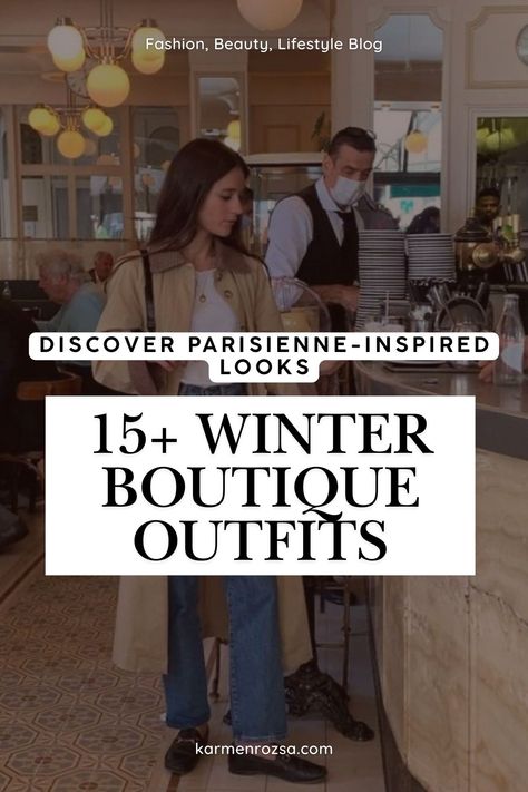 15+ winter boutique outfits, perfect for embracing the Parisienne fashion trend. Featuring everything from casual work outfits for women office winter to cute business casual outfits, these outfits will keep you stylish, comfy, and ready for any occasion this winter. Zoo Outfit Winter Casual, Friday Winter Outfit Work, Semi Casual Outfit Women Winter, Winter Work Outfits For Women Cold, Sunday Outfit Church Casual, Dressy Casual Winter, Semi Casual Outfit Women, Parisienne Fashion, Casual Shopping Outfit