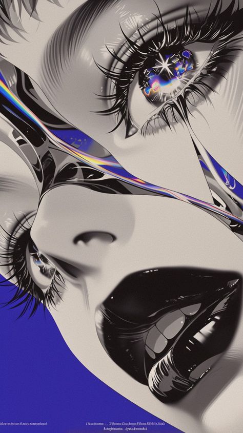 How To Draw Chrome Effect, Simulacrum Art, Dynamic Shapes Design, Blue Chrome Wallpaper, Futurism Art Painting, 1980x1080 Wallpaper Hd, Chrome Wallpaper, Chrome Aesthetic, Tattoo Happy