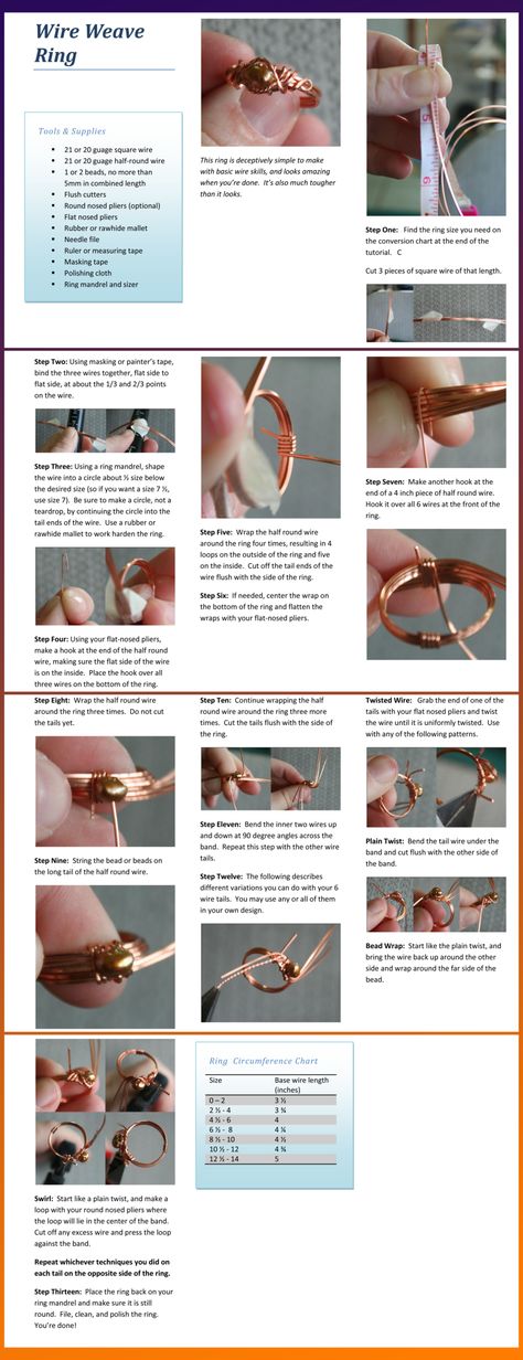 Edit #2: You can use your twisted wire to wire wrap stones! Learn how in the second tutorial here:. Edit: Wow- a totally unexpected DD! Thank you very much Piratelotus-Stock for featuring. I hope t... Wrapped Bracelets, Wire Wrapping Tutorial, Wire Jewelry Making, Wire Wrapped Jewelry Tutorials, Woven Ring, Bijoux Fil Aluminium, Diy Jewelry Projects, Beaded Earrings Diy, Wire Jewelry Tutorial