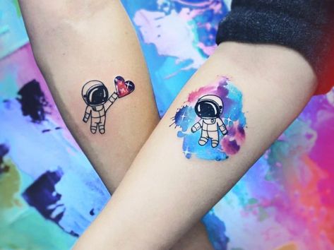 Wedding Anniversary Tattoo, Vogel Tattoo, Astronaut Tattoo, Cute Couple Tattoos, Small Couple Tattoos, Tattoos Infinity, Couple Tattoos Unique, Special Tattoos, Couples Tattoo Designs