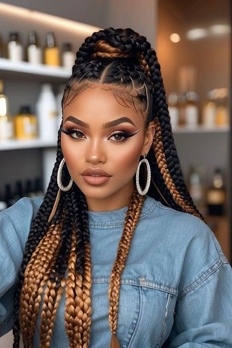 Jumbo Knotless, Hair Accessories Braids, Style Braids, Goddess Braids Hairstyles, Braided Styles, African Hair Braiding Styles, Braided Cornrow Hairstyles, Braids Hairstyles Pictures, Quick Braided Hairstyles