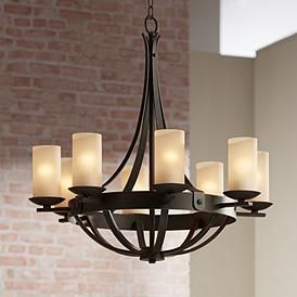 Sperry 28" Wide Bronze and Scavo Glass 8-Light Chandelier Entry Chandelier, Entryway Light Fixtures, Entryway Chandelier, Dining Room Industrial, Chandelier Farmhouse, Chic Dining Room, Kitchen Chandelier, Entryway Lighting, Dining Room Light Fixtures