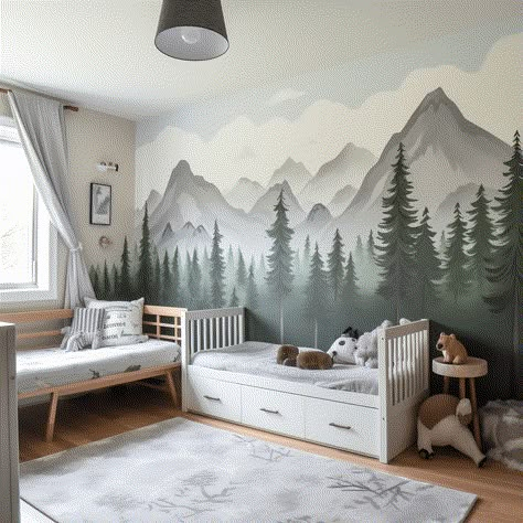 Nature Niche Toddler Boy Bedroom Idea Image Toddler Boy Bedrooms, Toddler Boy Bedroom Ideas, Baby Room Design Boy, Toddler Boy Bedroom, Boy Room Themes, Boy Room Paint, Boy Bedroom Ideas, Toddler Boy Room Decor, Boy Toddler Bedroom