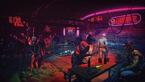 BAR neon signage #night #cyberpunk futuristic city #artwork science fiction digital art concept art fantasy art #futuristic #RUINER #waifu2x #4K #wallpaper #hdwallpaper #desktop Scifi Bar, Cyberpunk Video, Cyberpunk Bar, Cyberpunk Inspiration, Futuristic Cityscape, Cyberpunk 2020, Dark Future, 2560x1440 Wallpaper, City Artwork