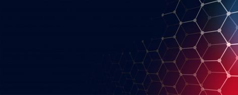 Technology banner background with hexagonal shapes and text space | Free Vector Technology Banner, Science Web, Thumbnail Background, Best Banner Design, Linkedin Background Image, Linkedin Background, Banner Background Hd, Banner Web, Best Banner