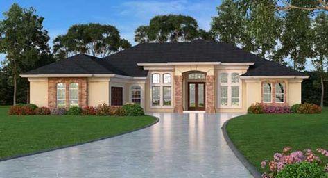 Florida Style Home Design Tuscan House Plans, Mediterranean Homes Exterior, Modern Mediterranean Homes, Mediterranean Exterior, Mediterranean Mansion, Mediterranean Style House Plans, Mediterranean House Plans, Mediterranean Architecture, Mediterranean Style Homes