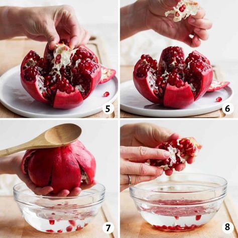 How to Cut a Pomegranate [Step-by-Step Tutorial} - FeelGoodFoodie Cut Pomegranate How To, How To Peel A Pomegranate Simple, How To Seed Pomegranate, How To Pomegranate Seeds, How To Cut A Pomegranate Easy, How To Peel A Pomegranate, How To Open A Pomegranate, How To Eat A Pomegranate, How To Cut A Pomegranate