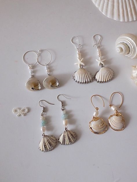 Made to order 100%Natural Deep Ocean sea shells and scallops, conchs. with silver hardware. it looks pretty on both sides. no spike. about 1.18in limpet shell  about 2.1in sea conch. we offer a fancy box to place item. Cheap Shell Earrings, Cheap Shell-shaped Jewelry For Jewelry Making, Cheap Beaded Earrings For Beach, Cheap Resin Jewelry For Beach, Cheap Statement Shell Jewelry, Affordable Summer Shell Earrings, Luxury Handmade Shell Jewelry, Affordable Beachy Shell For Beach Season, Cheap Bohemian Beach Shell