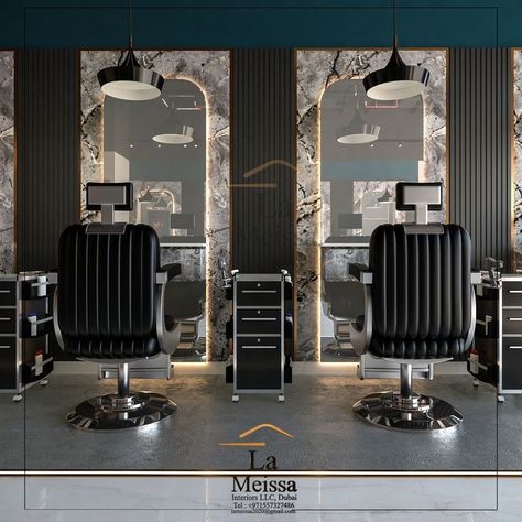 Modern Barber Shop, Barbershop Design Interior, Parlour Design, Parlor Decor, Saloon Decor, Best Barber Shop, Entry Door Designs, Barber Shop Interior, Hair Salon Interior