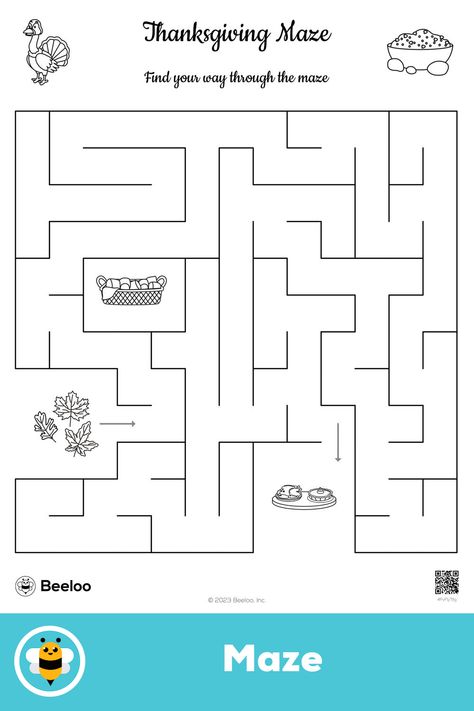 Easy thanksgiving-themed maze for kids ages 4 and up Turkey Maze, Maze For Kids, Crafts And Activities For Kids, Mazes For Kids, Thanksgiving Theme, Thanksgiving Printables, Thanksgiving Kids, Easy Thanksgiving, Thanksgiving Activities