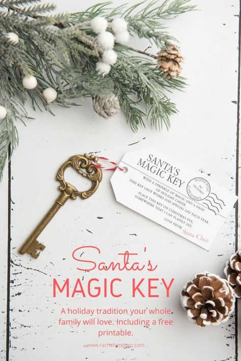 Santa's Magic Key Plus Free Printable #santaprintable #holidayprintable #freeprintable #free #printable #santaskey #christmas #christmasprintable Key Printable, Christmas Delights, Food Christmas, Santa's Magic Key, Magic Key, Planning Calendar, Artificial Christmas Garland, Christmas Traditions Family, Simple Christmas Decor