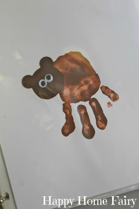 Brown Bear Handprint, Bear Handprint, Bear Crafts Preschool, Brown Bear Brown Bear Activities, Brown Bear Book, Thanksgiving Activities For Kindergarten, Bear Activities, Thanksgiving Crafts For Toddlers, Thanksgiving Activities Preschool