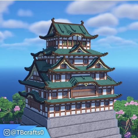 Minecraft Japanese Castle Blueprints, Minecraft Japanese Roof Guide, Japanese Temples Minecraft, Samurai House Minecraft, Minecraft Asian Palace, Minecraft Japanese Mansion, Japanese Base Minecraft, Japanese Palace Minecraft, Chinese Temple Minecraft