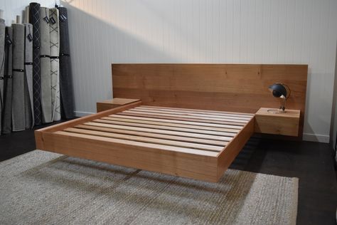 Wooden Pallet Beds, Bed Simple, Floating Bed Frame, Pallet Beds, Bed Frame Design, Pallet Bed, Wooden Bed Design, Bed King, Floating Bed