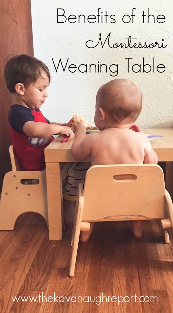 Benefits of the Montessori Weaning Table Weaning Table Montessori, Montessori Baby Bedroom, Montessori Weaning Table, Weaning Table, Montessori Infant, Montessori Infant Room, Montessori Home, Montessori Nursery, Baby Weeks