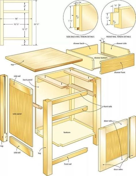 Woodworking Made Easy Bedside Table Plans, Woodworking Plans Patterns, Wood Furniture Plans, Woodworking Projects Furniture, Diy Nightstand, Woodworking Projects For Kids, Woodworking Furniture Plans, Outdoor Furniture Plans, Woodworking Plans Diy