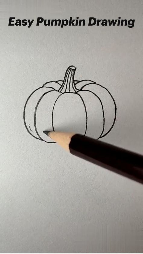 Cute Fall Things To Draw Easy, Cute Fall Canvas Paintings Easy, Halloween Paints Easy, How To Draw A Simple Pumpkin, Easy Doodle Art Halloween, Pumkin Drawing Ideas Easy, Fall Stuff To Draw, Step By Step Pumpkin Drawing, Cute And Easy Halloween Drawings