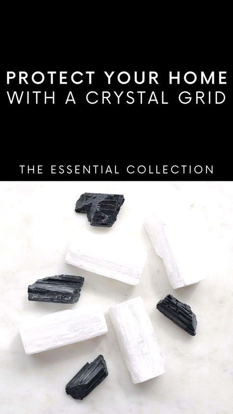 Transform your sanctuary with the power of crystals! Discover the secret to a harmonious home by using a Protection Crystal Kit. Harness the serene energies of Black Tourmaline and Selenite to shield your space from negativity. Tap into tranquility and keep positivity flowing. Love this crystal vibe? Follow us for more crystal magic tips! Home Protection Crystal Grid, Crystal Grid House Protection, House Protection Crystals, Crystal Grid For Protection, Home Protection Crystals, Crystals For Home Protection, Crystals Protection, Rock Collection Display, Witch Life