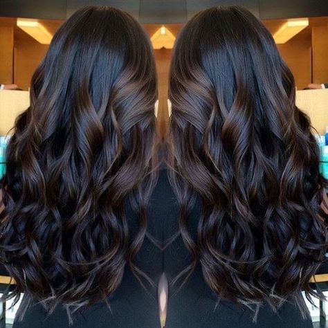 Warm Black Hair Color, Warm Black Hair, Dark Hair Color Ideas, Dark Hair Color, Winter Hair Colors, Amber Hair, Rambut Brunette, Black Hair Balayage, Brown Hair With Blonde Highlights