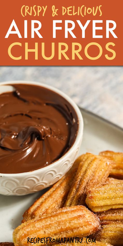 Air Fryer Churros, Churros Dessert, Dessert Recipes Easy Quick, Easy Air Fryer Recipes, Air Fryer Recipes Dessert, Recipes Easy Quick, Churros Recipe, Easy Dessert Recipes Quick, Air Fried Food