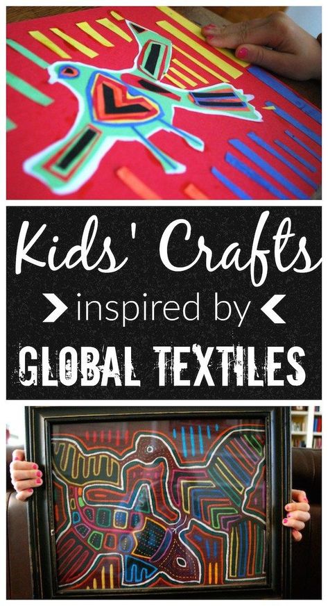 Kids Crafts Inspired By Global Textiles- colorful, multicultural, paper projects based on fabric and textiles from around the world. Culture Fair, Multicultural Crafts, Diversity Activities, Spanish Crafts, Multicultural Art, Weaving For Kids, Cultural Crafts, Global Citizenship, Camp Crafts