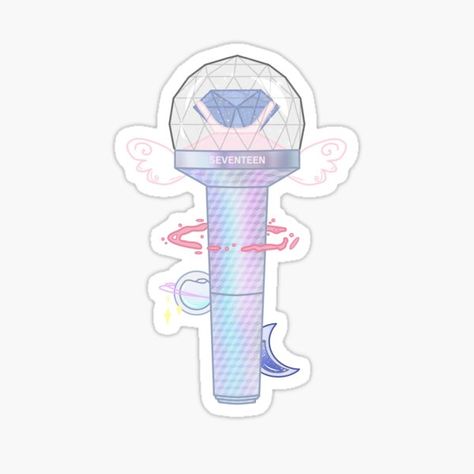 Seventeen Lightstick Drawing, Caratbong Drawing, Seventeen Stickers Aesthetic, Seventeen Stickers Png, Svt Cartoon, Seventeen Collage, Carat Aesthetic, Seventeen Lightstick, Seventeen Stickers